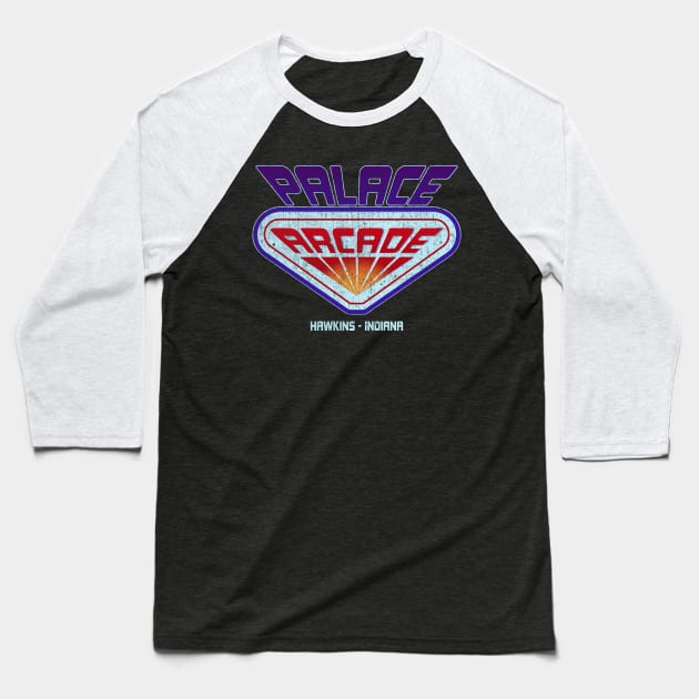 Stranger Things Palace Arcade Baseball T-Shirt by rustenico